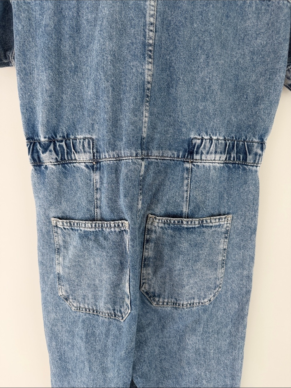 We The Free Light Blue Short-Sleeve Denim Jumpsuit - Picture 11 of 12